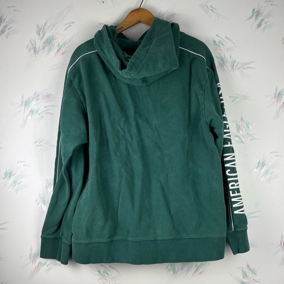 American Eagle Outfitters Mens Long Sleeve Hoodie Jacket Green Logo Large - Picture 5 of 11